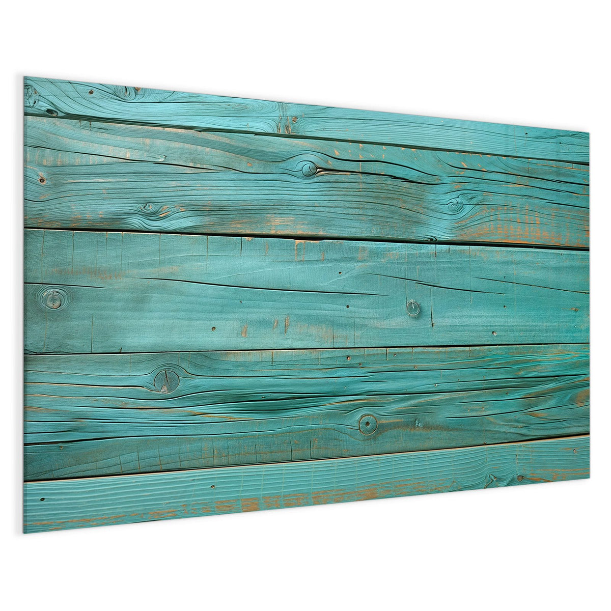4 mm Glas statt lackiertem Blech – Magnettafel - Türkise Holzplanken