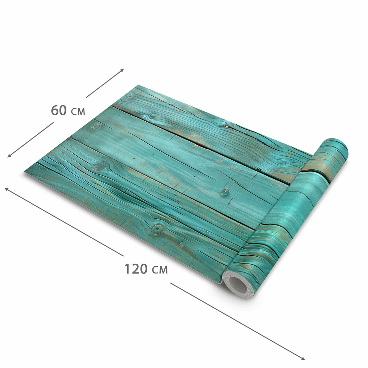 Bodenläufer mit Motiv Holzplanken Türkis in der Grösse 60x300 cm für Ordnung & Übersicht