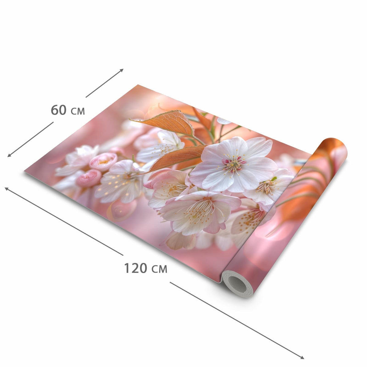 Flacher Küchenläufer mit Motiv Blühende Blüten in der Grösse 60x270 cm