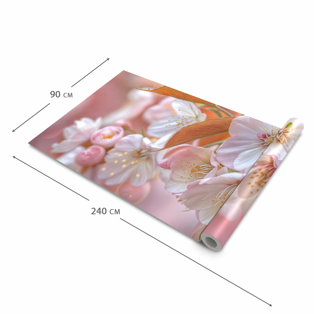 Rutschfester Küchenteppich mit Motiv Blühende Blüten in der Größe 60x300 cm schützt den Boden