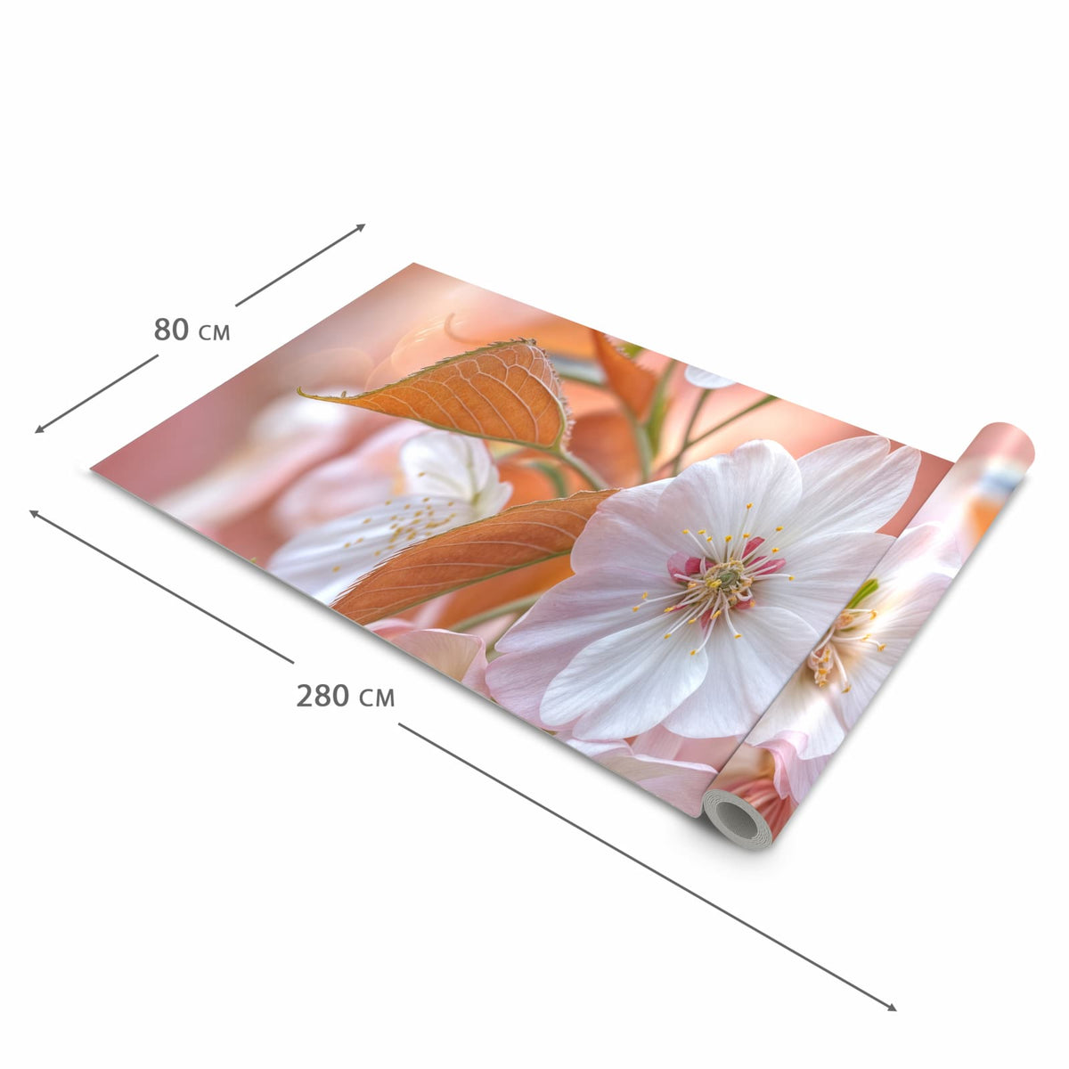Langlebiger waschbarer Teppich mit Motiv Blühende Blüten in der Grösse 60x300 cm