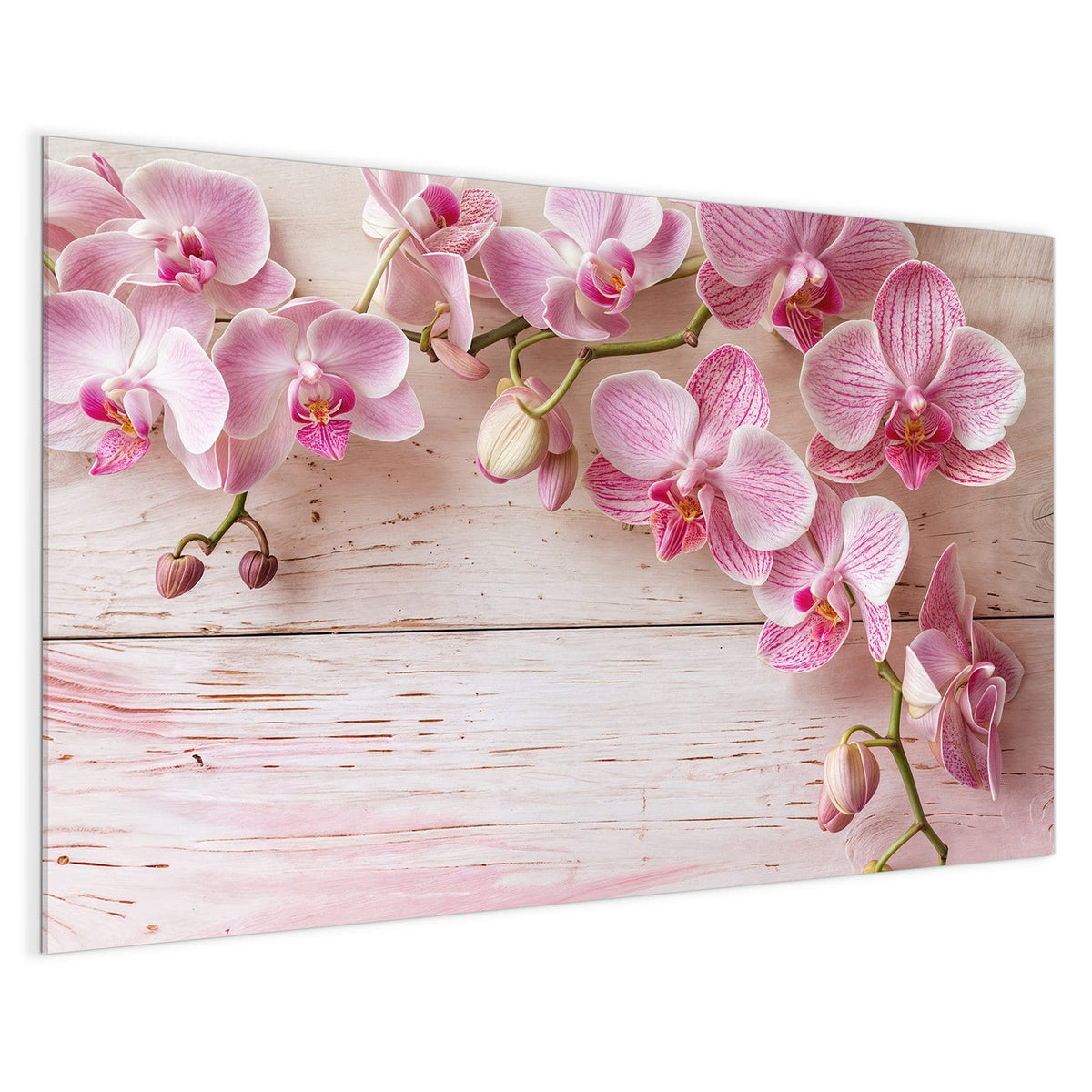 4 mm Glas statt lackiertem Blech – Magnettafel - Orchideen auf Rosa