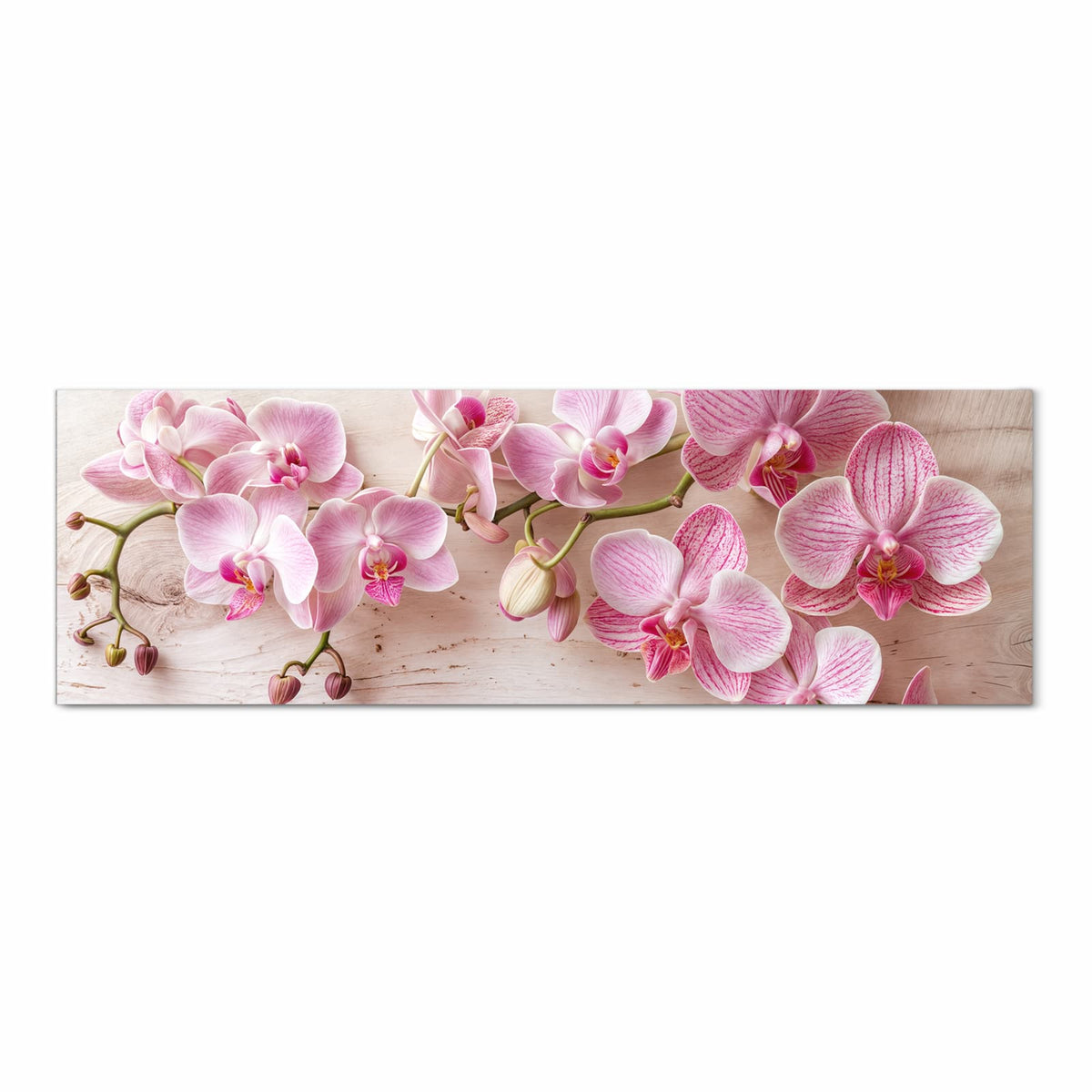 Rutschfester Küchenteppich mit Motiv Orchideen_tabletop in Frontansicht, abwaschbar