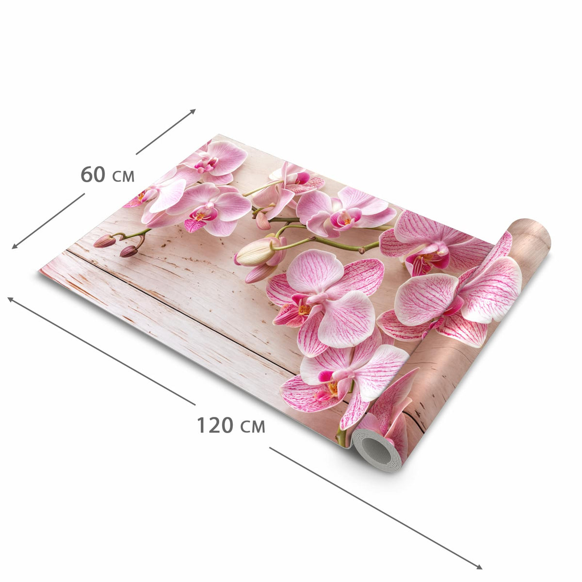 Komfortabler Küchenläufer mit Motiv Orchideen_tabletop in der Grösse 60x240 cm