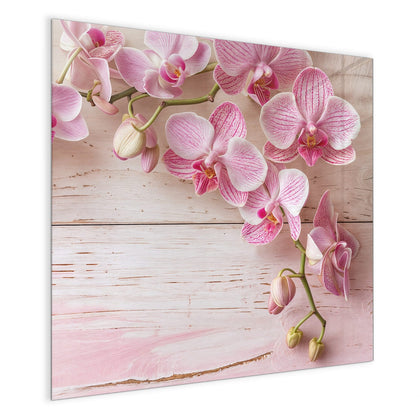 Magnettafel mit dem Motiv Orchideen auf Rosa