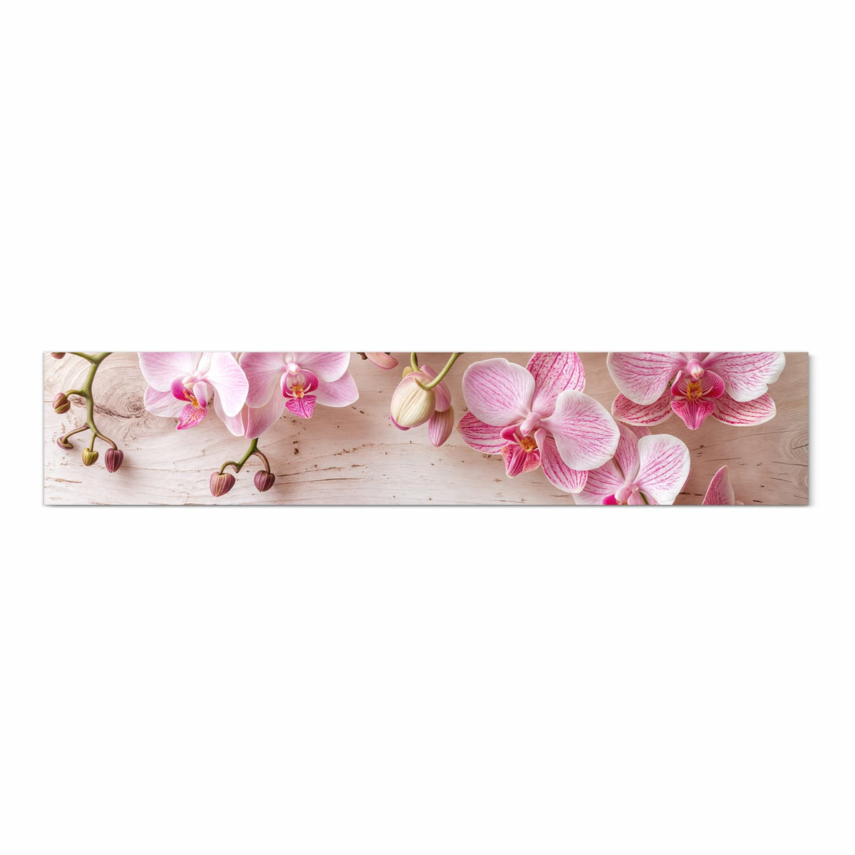 Waschbarer moderner Küchenläufer mit Motiv Orchideen_tabletop in Frontansicht