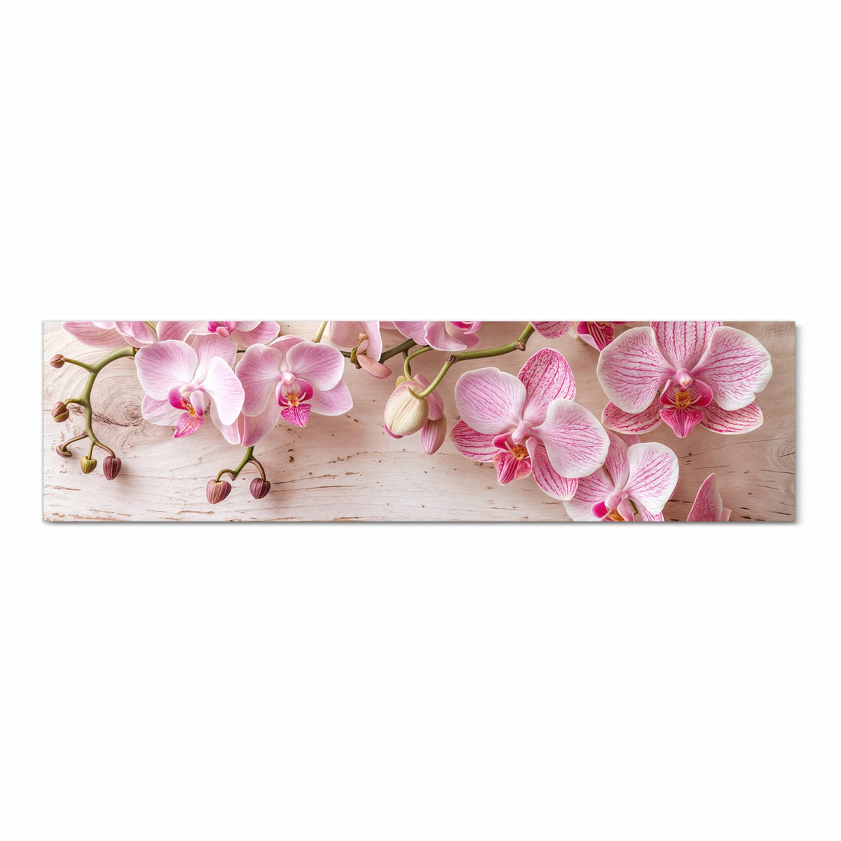 Bodenschonender Küchenteppich mit Motiv Orchideen_tabletop in Frontansicht