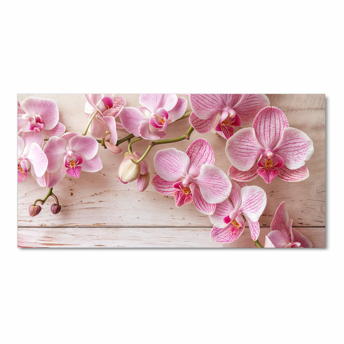 Rutschfester waschbarer Küchenläufer mit Motiv Orchideen_tabletop in Frontansicht