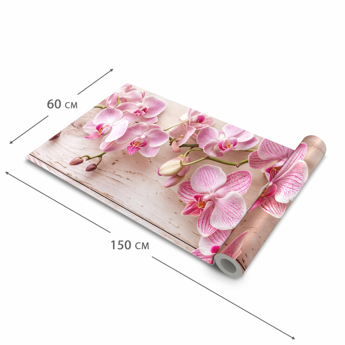 Rutschfester Küchenläufer mit Motiv Orchideen_tabletop in der Grösse 60x240 cm