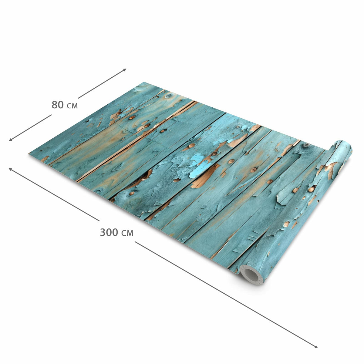 Langlebiger Küchenläufer mit Motiv Abblätternde Holzplanken in der Grösse 60x240 cm