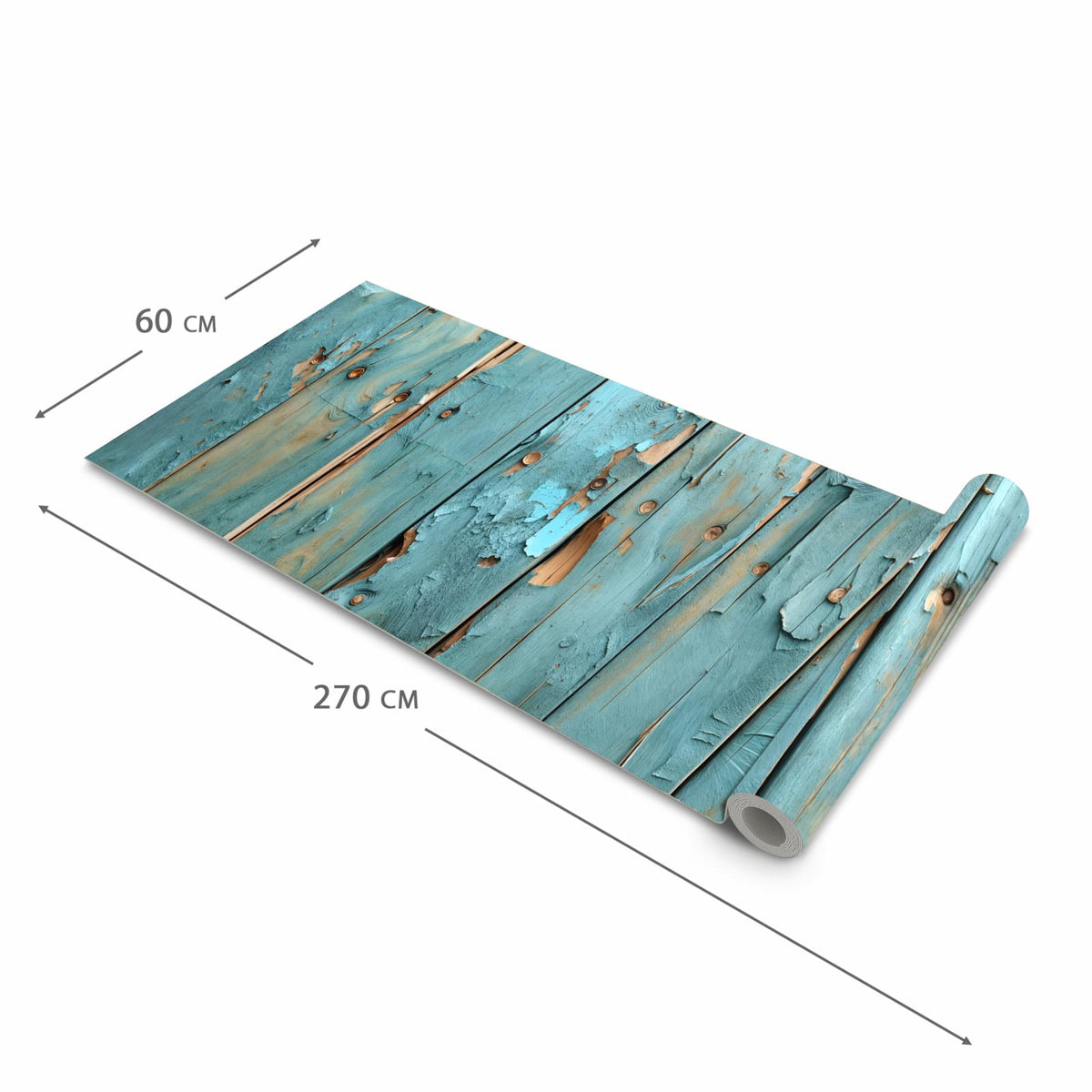 UV-beständiger Küchenteppich mit Motiv Abblätternde Holzplanken in der Größe 60x240 cm