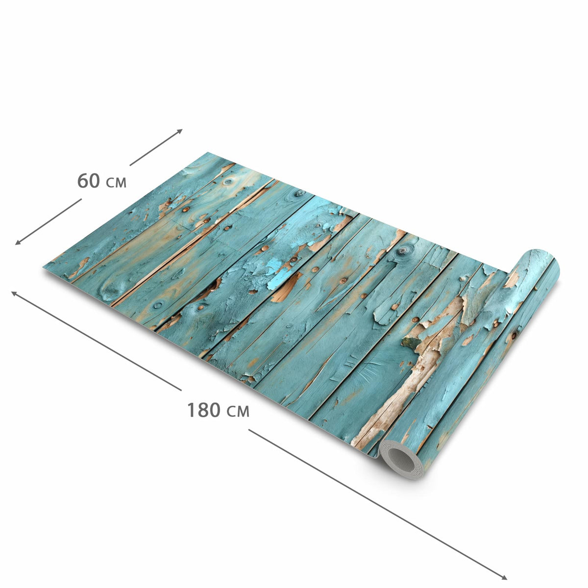 Geräuschdämpfender Küchenteppich mit Motiv Abblätternde Holzplanken in der Größe 60x240 cm