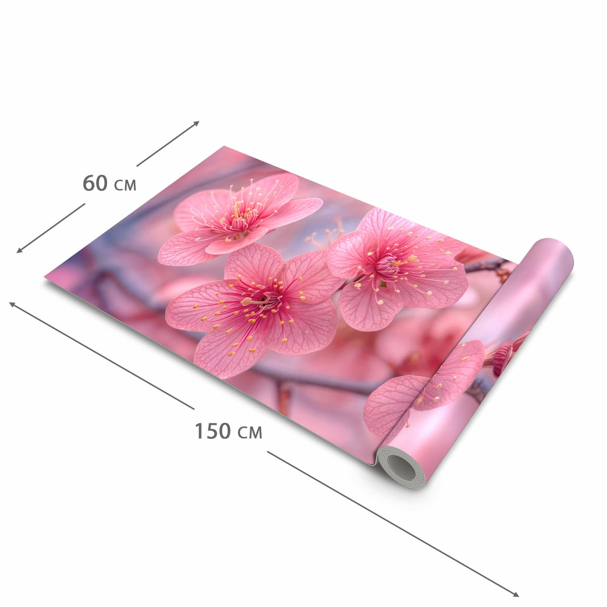 Waschbarer Küchenläufer mit Motiv Blütenzauber in der Größe 60x240 cm für angenehme Haptik