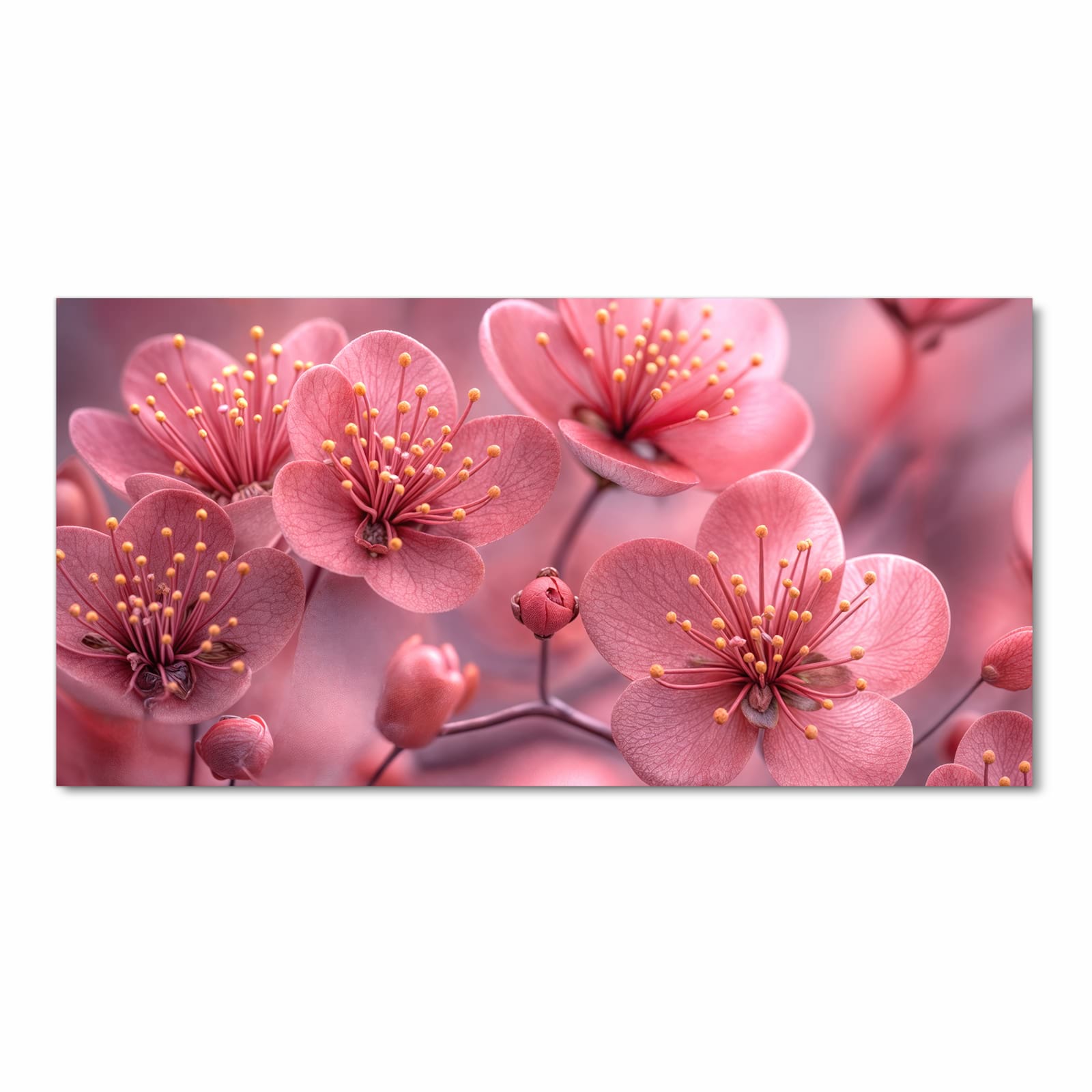 Zeitsparender Küchenteppich mit Motiv Kirschbaumblüten in Frontansicht