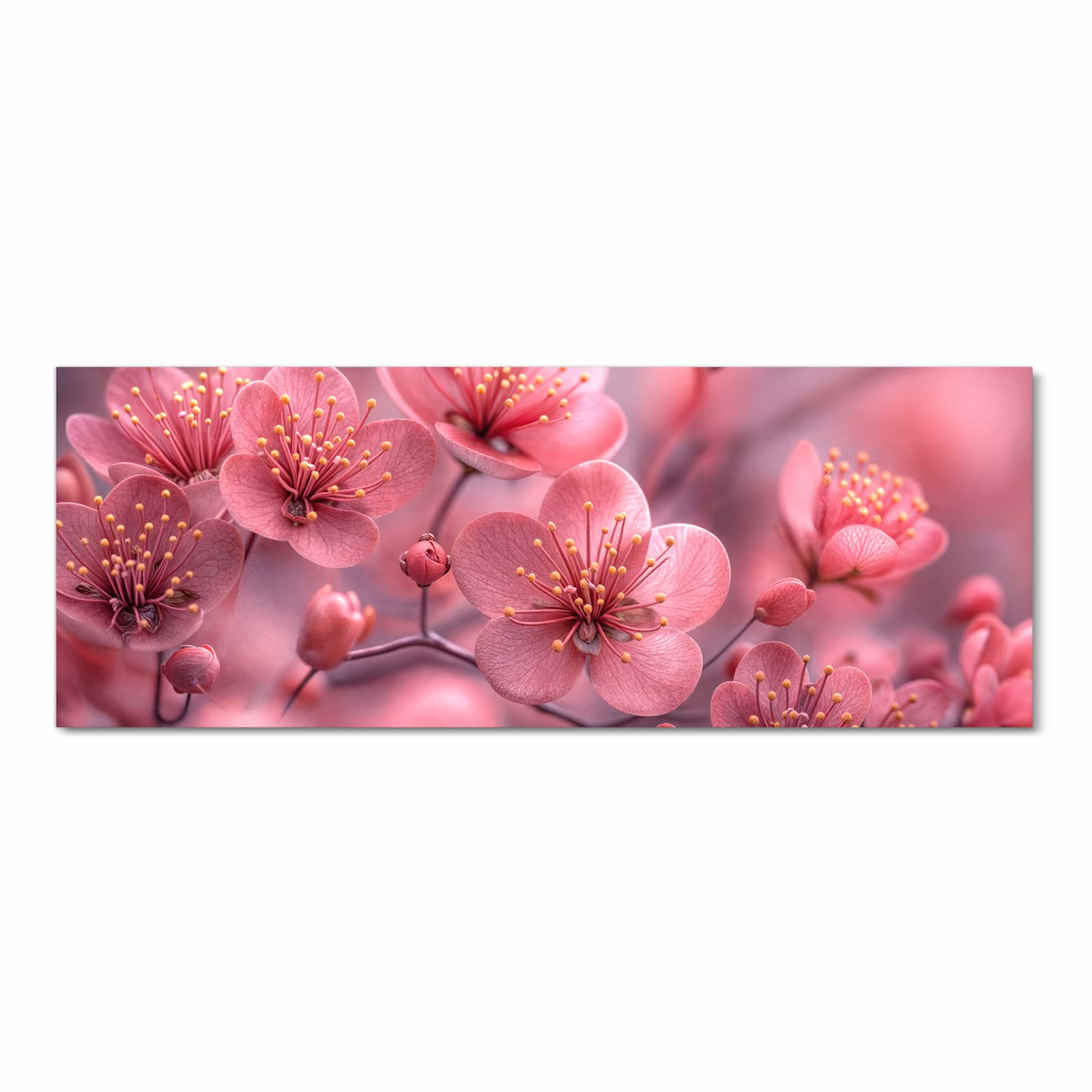 Flacher Küchenläufer mit Motiv Kirschbaumblüten in Frontansicht für die Küche