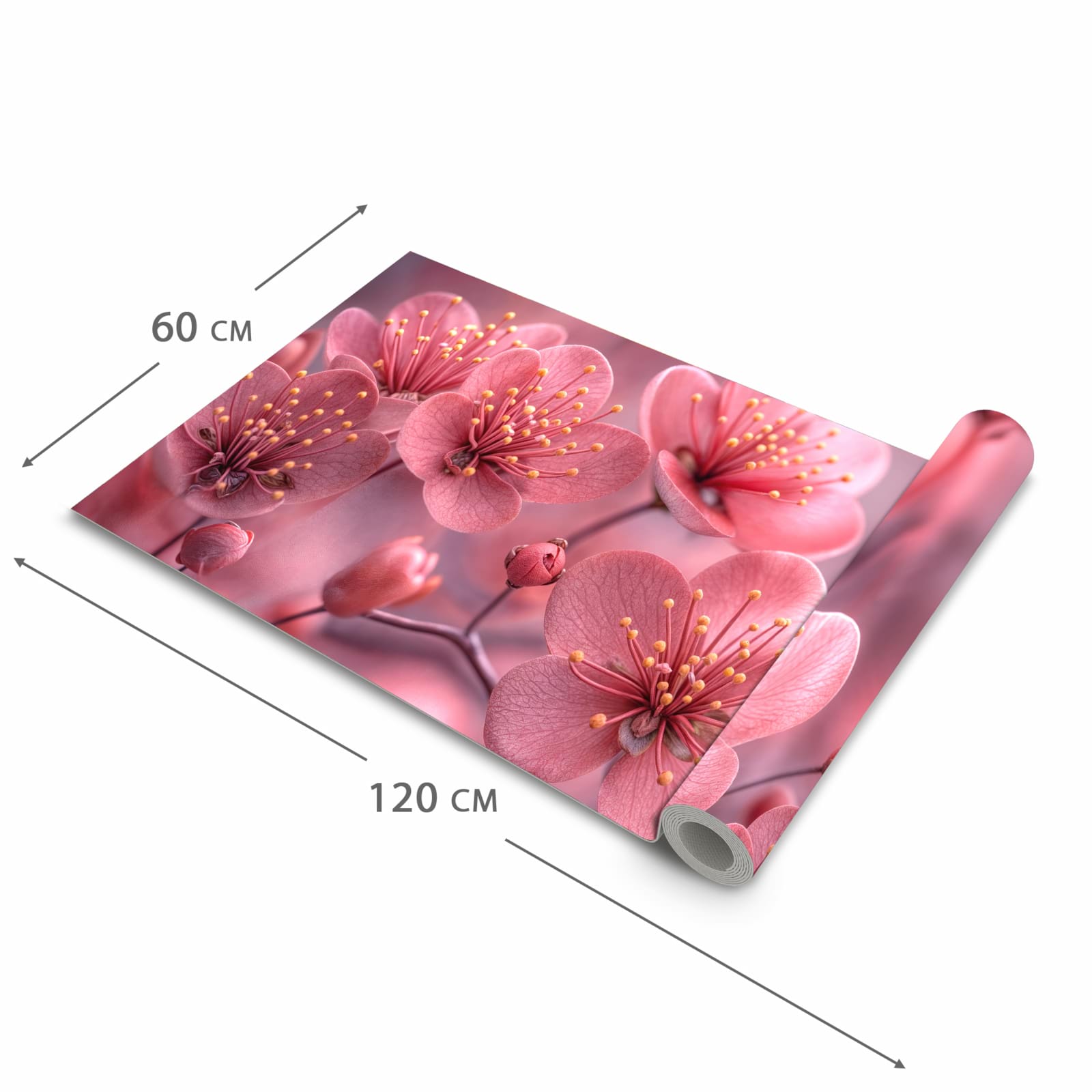 Formstabiler Küchenläufer mit Motiv Kirschbaumblüten in der Grösse 80x280 cm