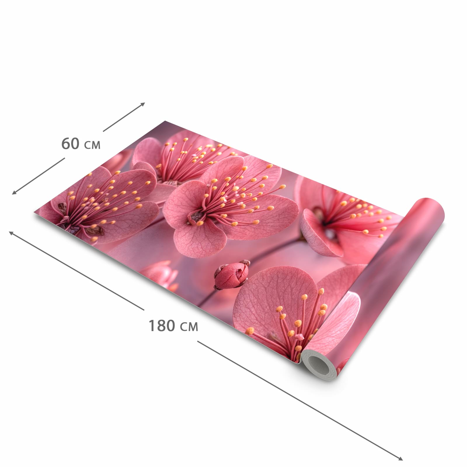 Zeitsparender Küchenläufer mit Motiv Kirschbaumblüten in der Grösse 80x300 cm