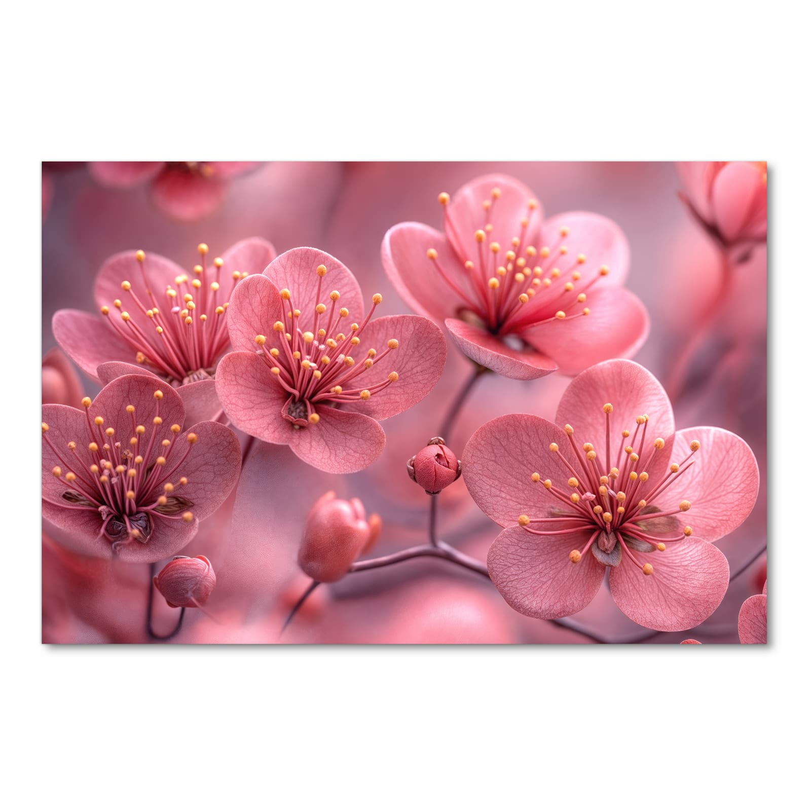 Fleckenresistenter Küchenteppich mit Motiv Kirschbaumblüten in Frontansicht