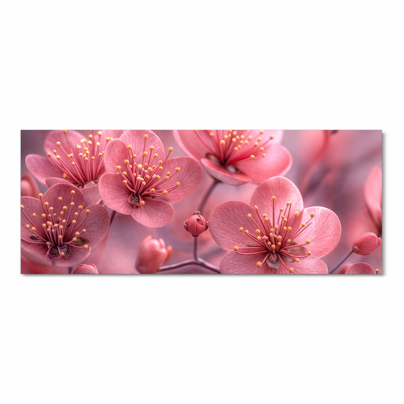 Geräuschdämpfender Küchenteppich mit Motiv Kirschbaumblüten in Frontansicht