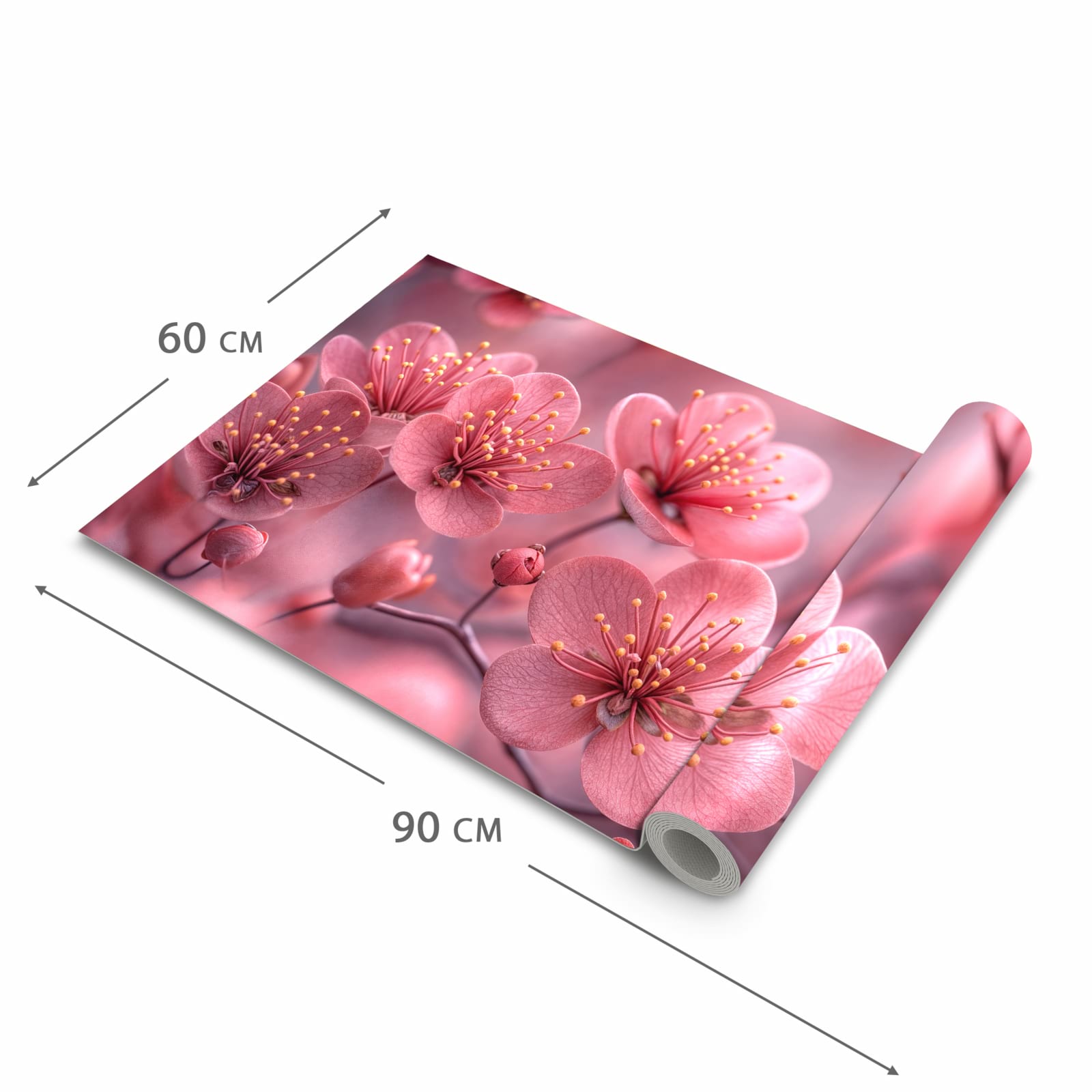 Komfortabler Küchenteppich mit Motiv Kirschbaumblüten in der Grösse 80x300 cm