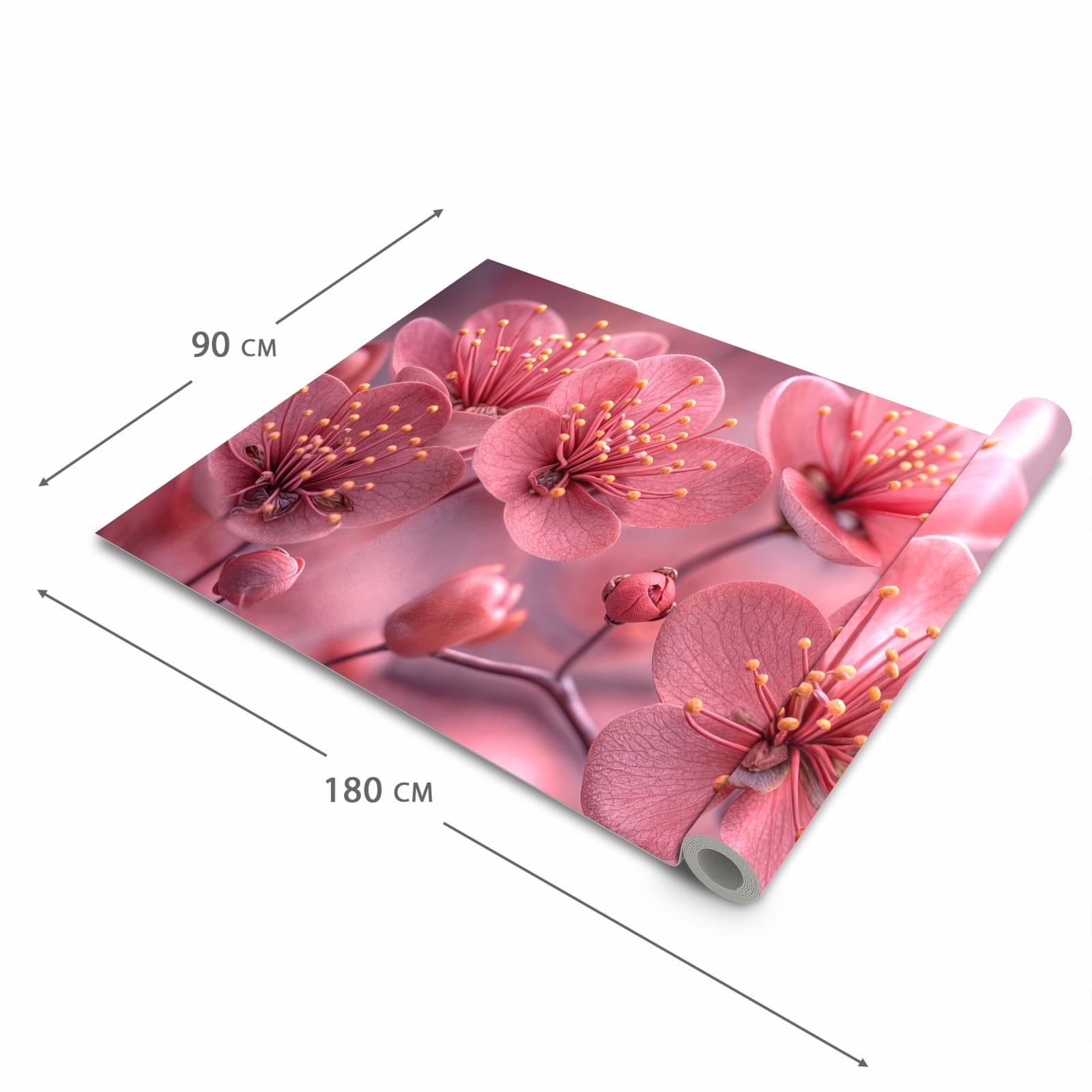 Langlebiger Läufer Eingangsbereich mit Motiv Kirschbaumblüten in der Größe 80x300 cm