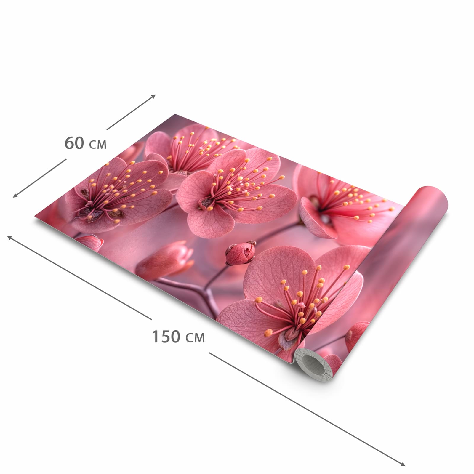 Küchenteppich mit Motiv Kirschbaumblüten in der Grösse 80x300 cm für sichere Aufbewahrung