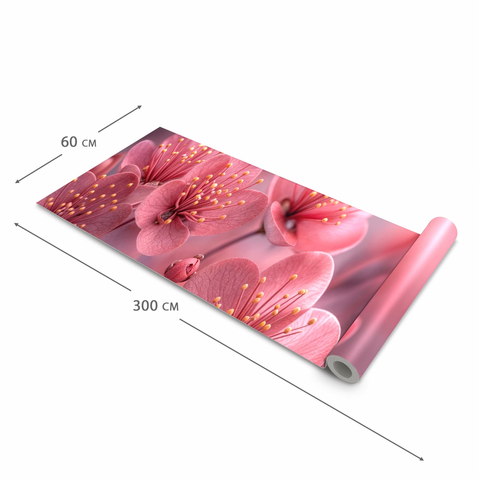 UV-beständiger Küchenläufer mit Motiv Kirschbaumblüten in der Grösse 80x300 cm