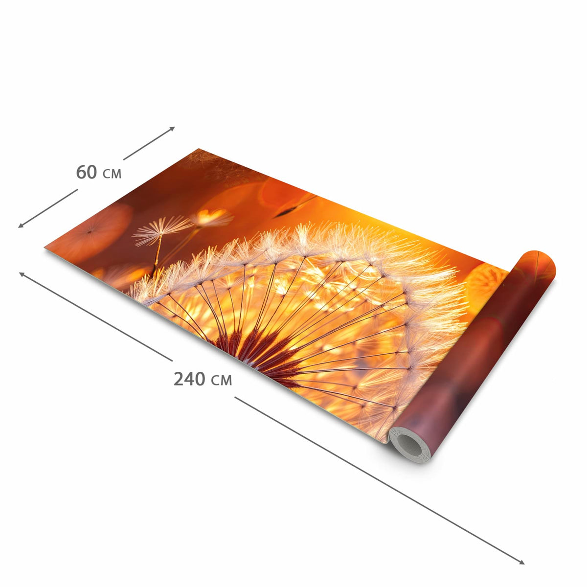 Komfortabler Küchenteppich mit Motiv Leuchtender Loewenzahn in der Grösse 60x180 cm