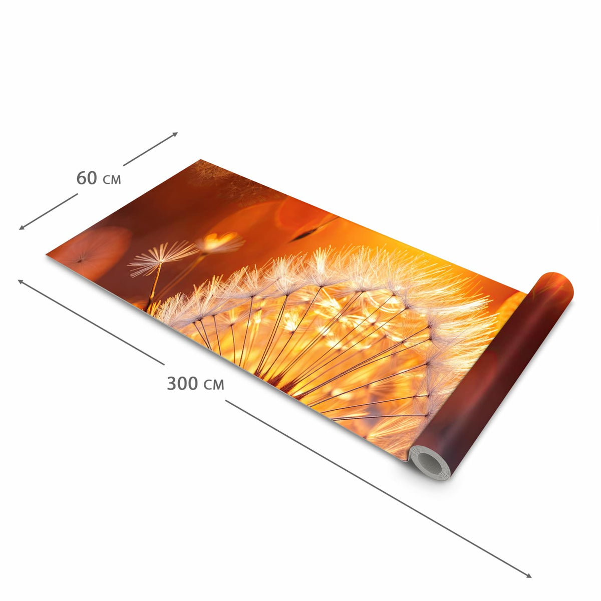 Fleckenresistenter Küchenläufer mit Motiv Leuchtender Loewenzahn in der Grösse 60x180 cm