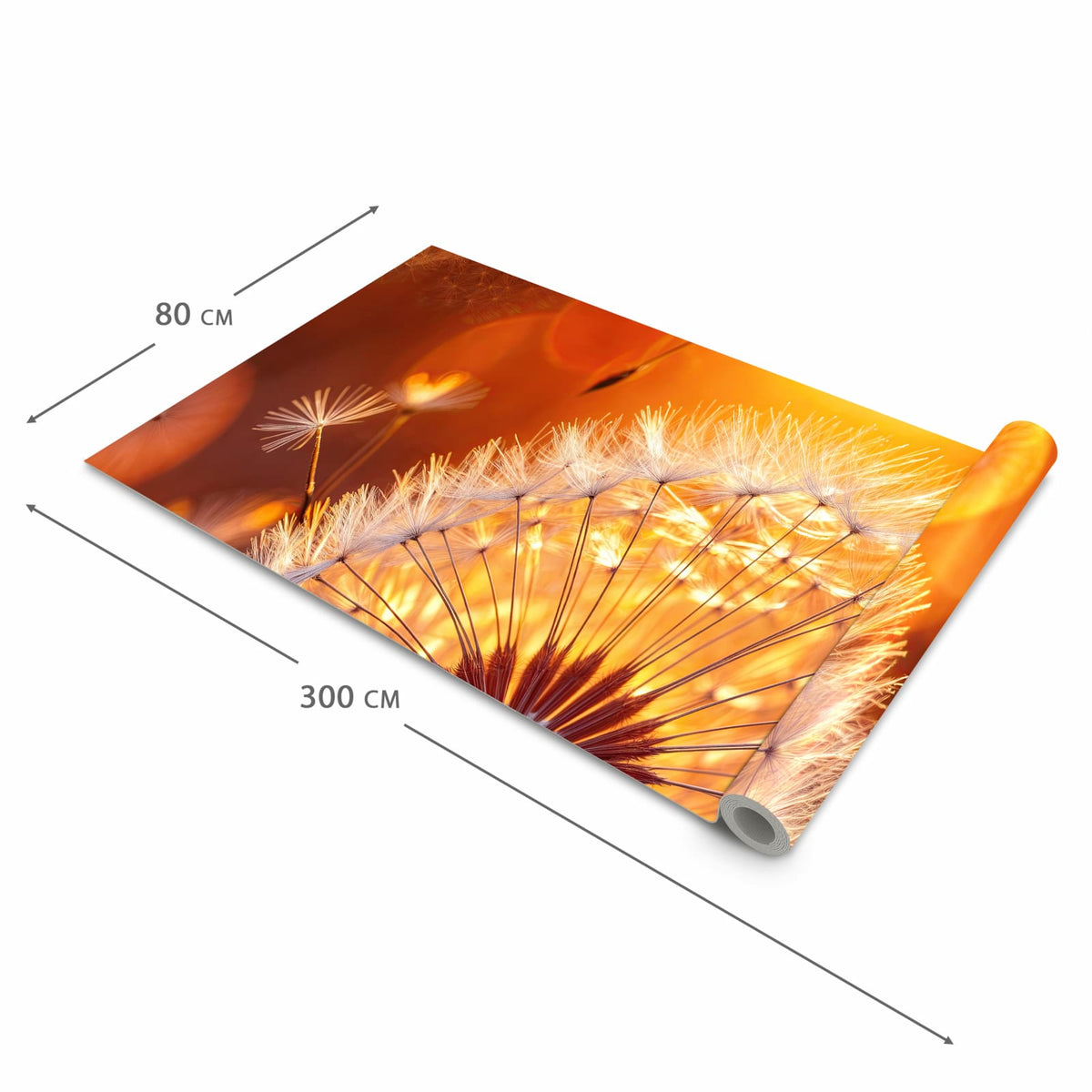 Pflegeleichter Küchenläufer mit Motiv Leuchtender Loewenzahn in der Grösse 60x180 cm