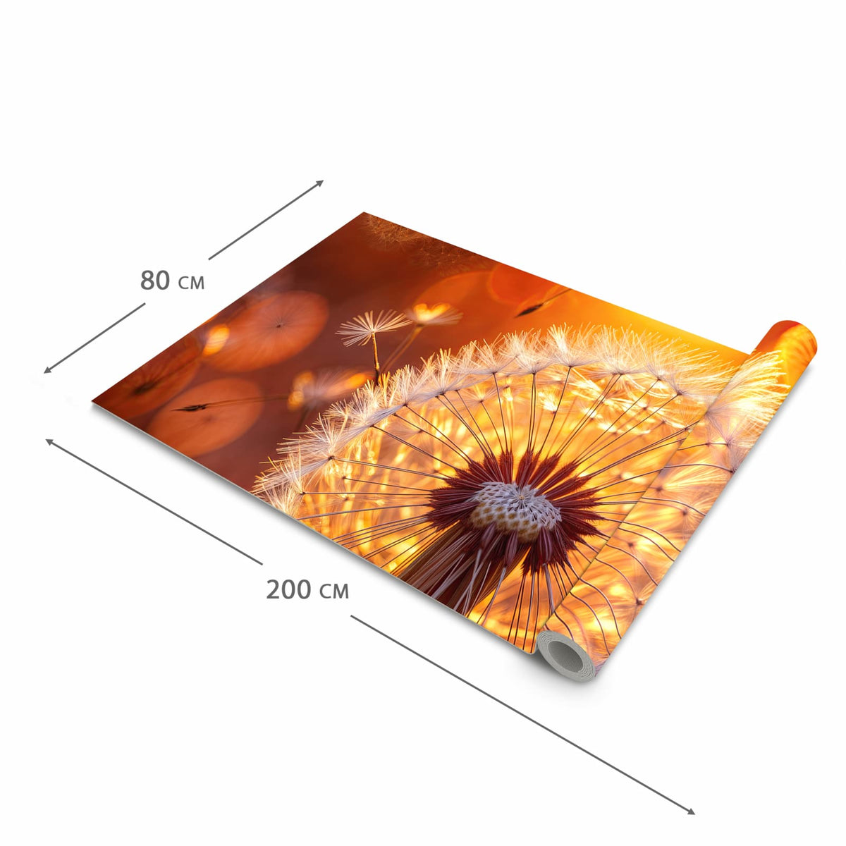 Geruchsneutraler Küchenteppich mit Motiv Leuchtender Loewenzahn in der Grösse 60x180 cm