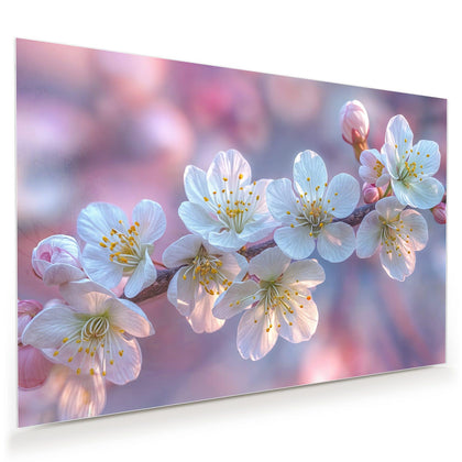 Wandbild mit dem Motiv Weißer Blütenzweig