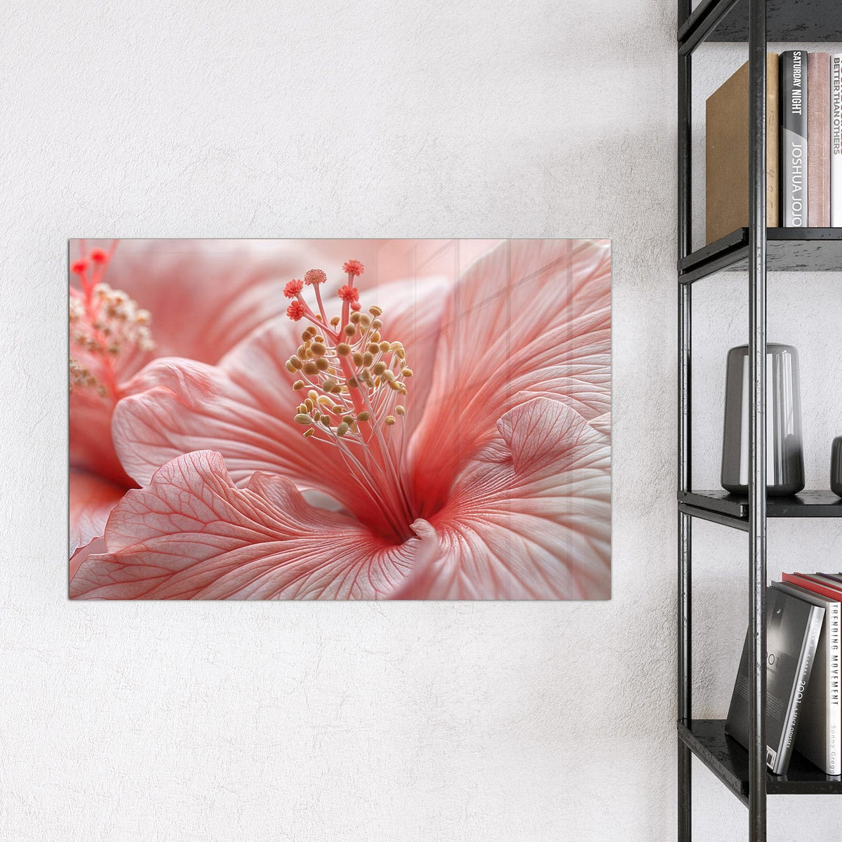 Magnettafel - Rosa Hibiskusblüte – Rosa Hibiskusblüte in Nahaufnahme