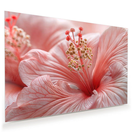 Wandbild mit dem Motiv Rosa Hibiskusblüte