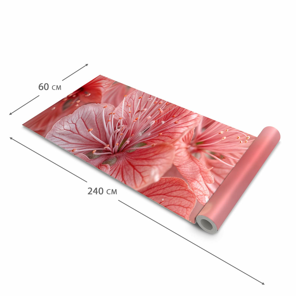 Feuchtigkeitsresistenter dünner Küchenteppich mit Motiv Stille Blumenpracht in der Grösse 60x150 cm