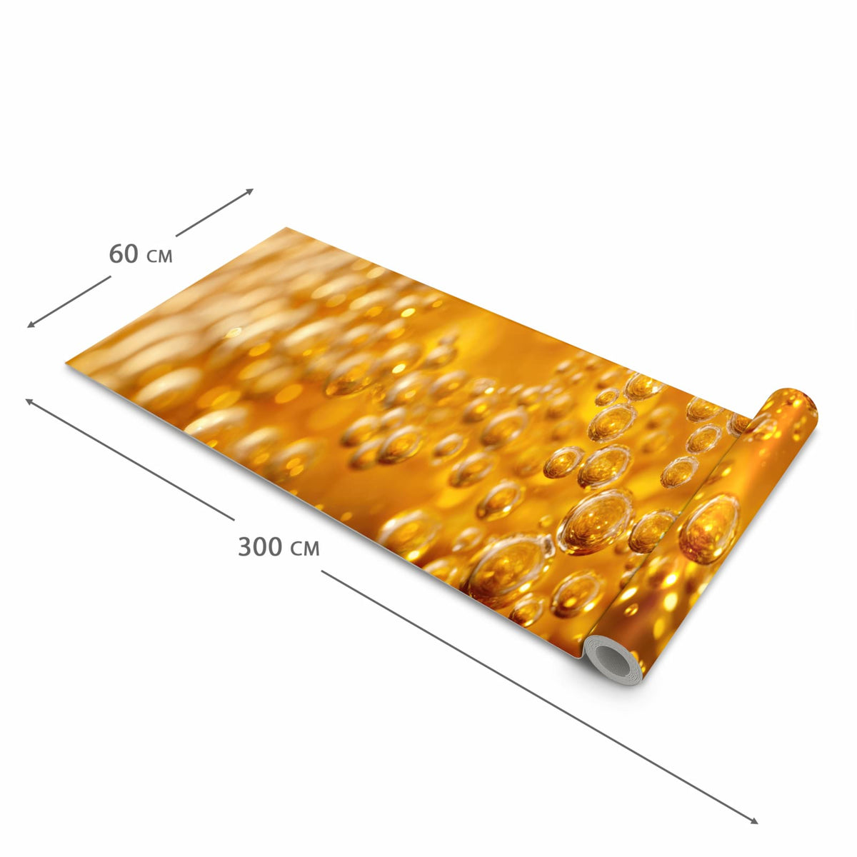 Waschbarer Küchenteppich mit Motiv Sprudelnde Blasen in der Größe 80x280 cm