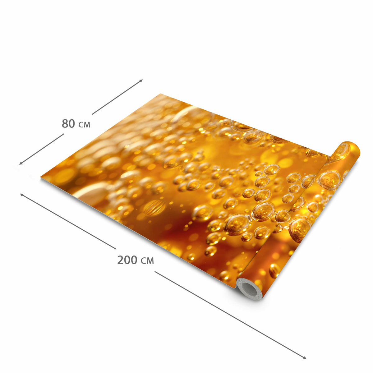 Rutschfester Küchenteppich mit Motiv Sprudelnde Blasen in der Grösse 80x280 cm
