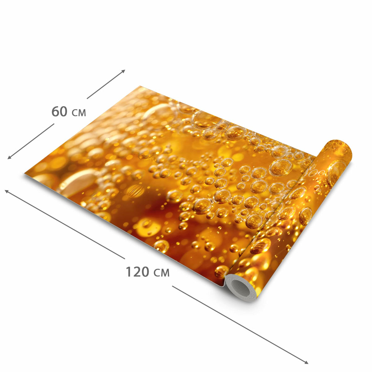 Waschbarer rutschfester Küchenläufer mit Motiv Sprudelnde Blasen in der Grösse 80x280 cm