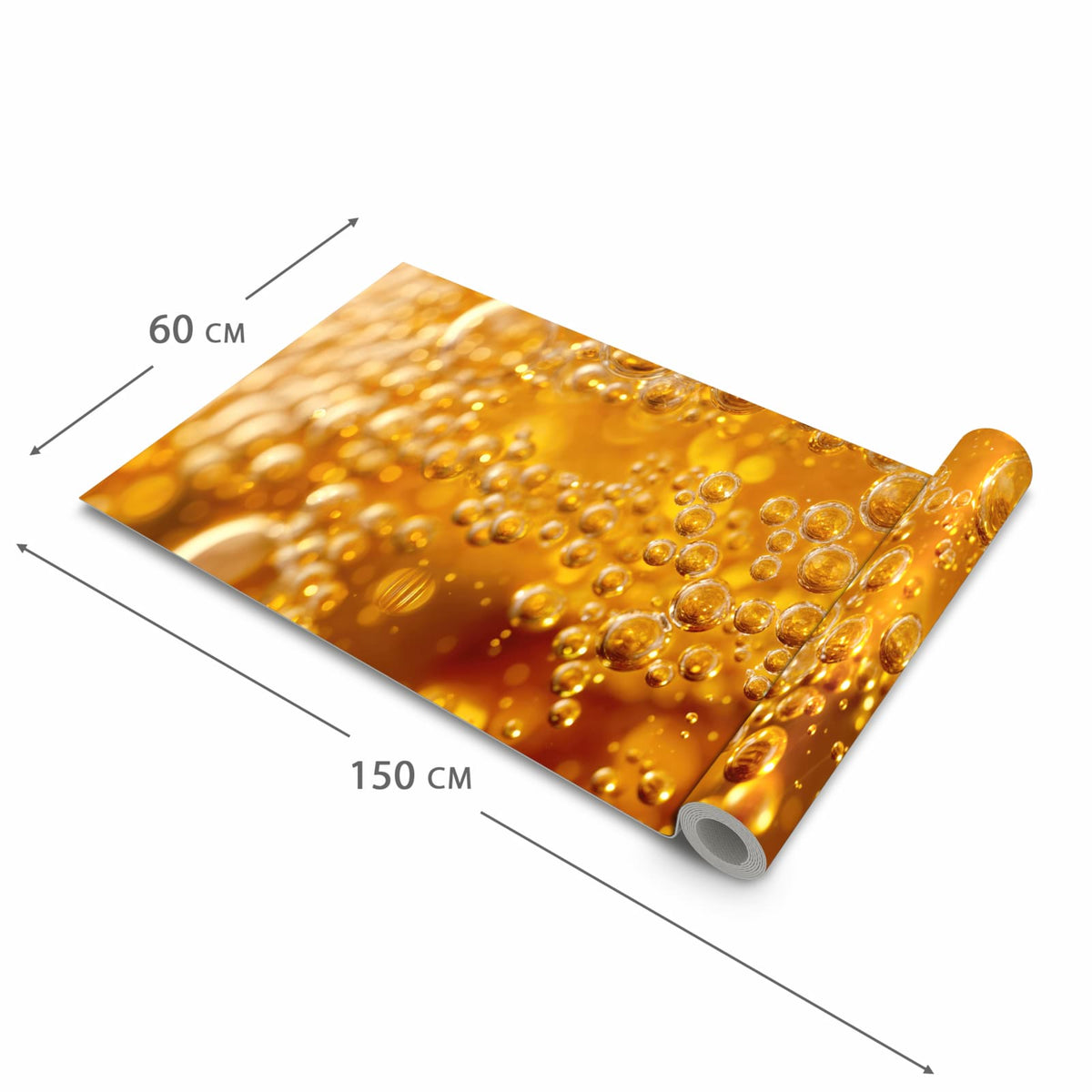 Pflegeleichter moderner Küchenläufer mit Motiv Sprudelnde Blasen in der Grösse 80x280 cm