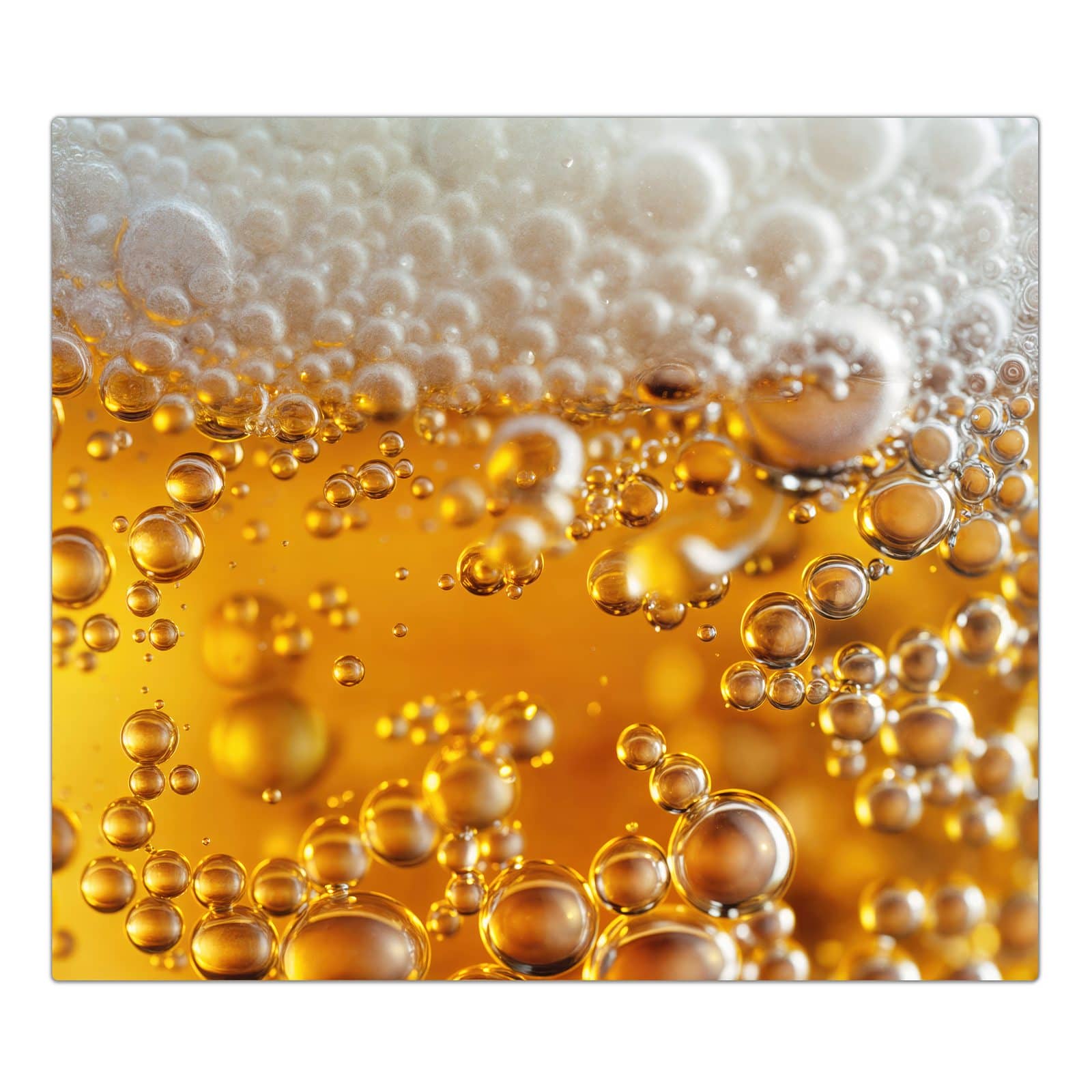 1-teilige Herdabdeckung mit Goldene Champagnerblasen-Motiv in der Frontansicht #grösse_1-Teilig (60x52cm)