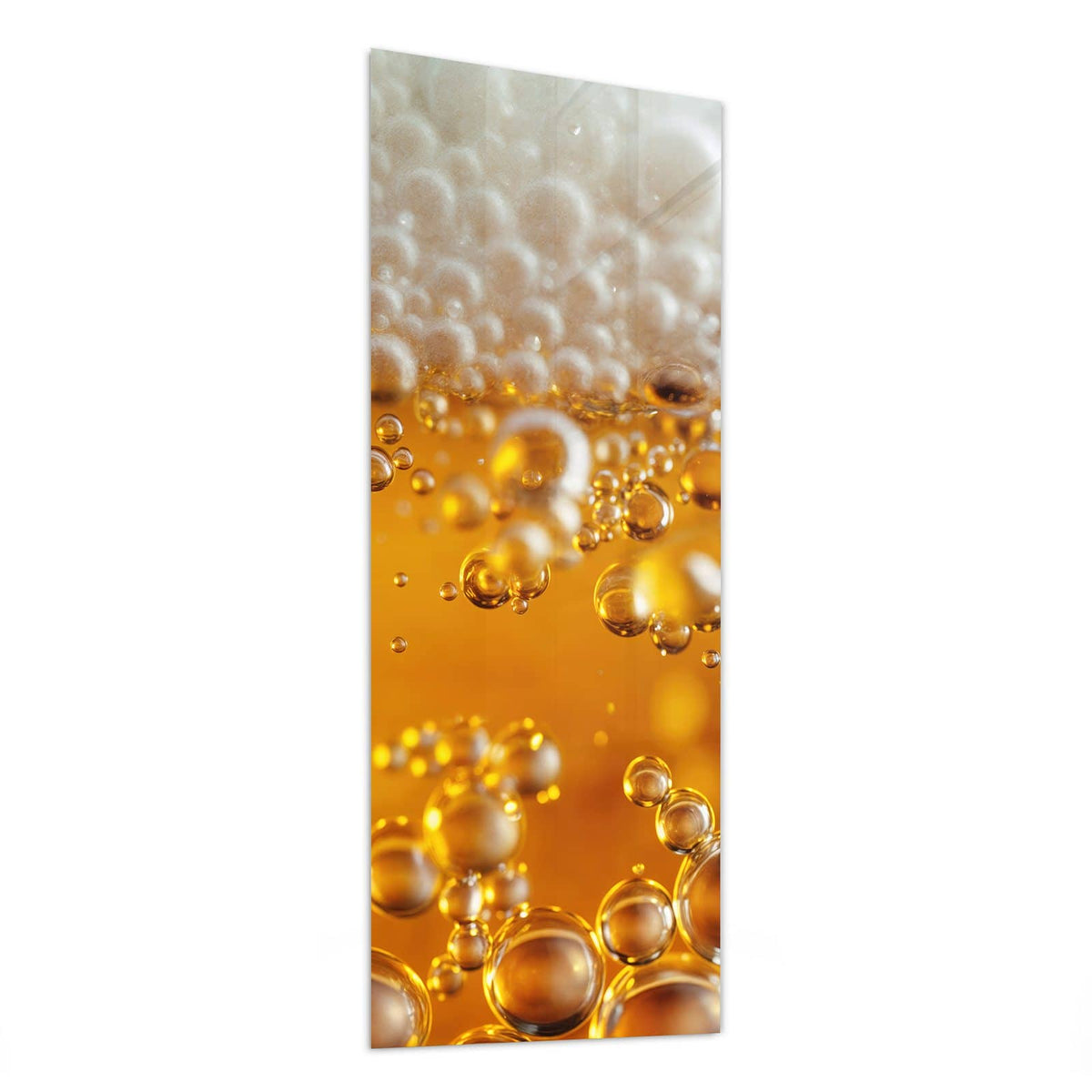 Glasbild Goldene Bläschen von der Seite, 4 mm Echtglas