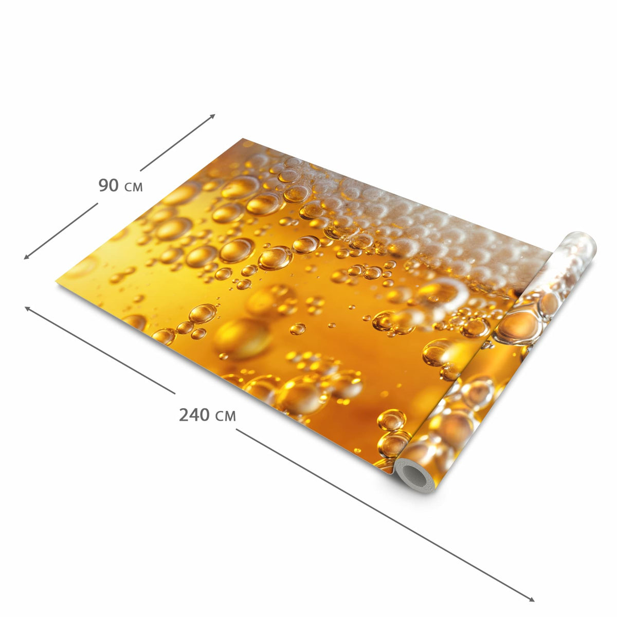 Komfortabler Küchenläufer nach Maß mit Motiv Blasen von Sprudelnde in der Größe 80x280 cm