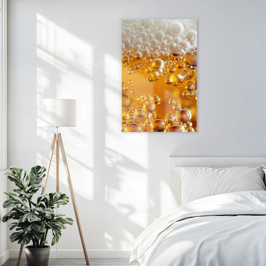 Maße Wandbild - Goldene Bläschen - Hochformat