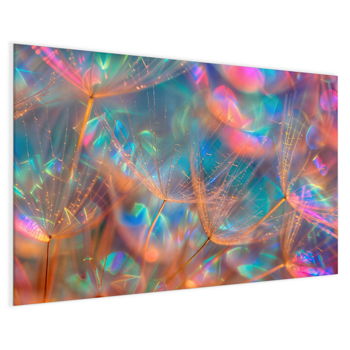 4 mm Glas statt lackiertem Blech – Magnettafel - Bunte Pusteblume