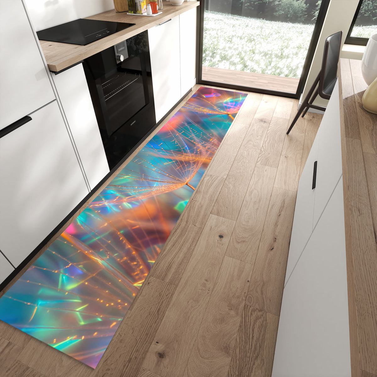 13 Größen – von 60 × 90 bis 80 × 300 cm – Küchenläufer - Bunte Pusteblume
