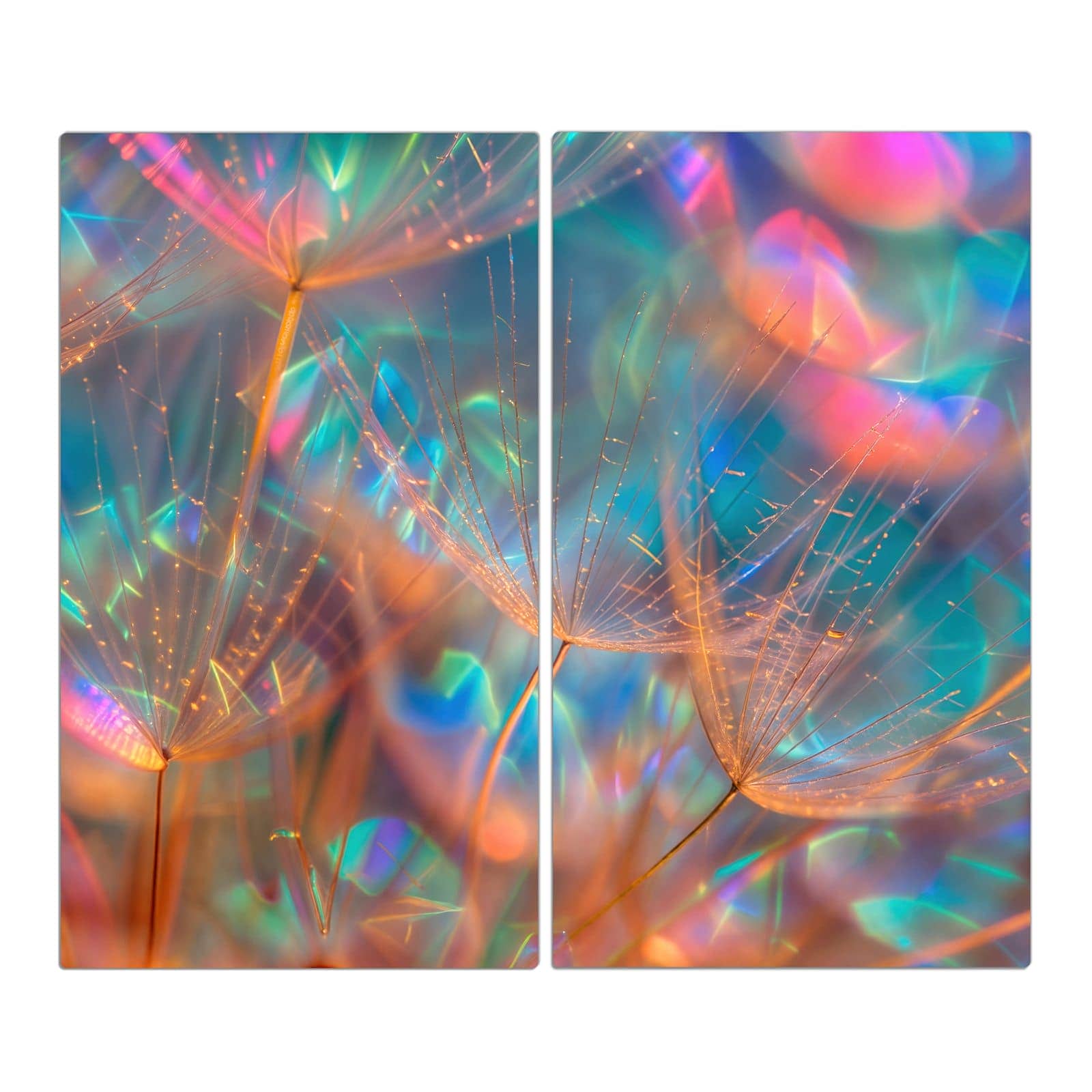 2-teilige Ceranfeldabdeckungen mit Schimmernde Natur-Motiv in der Frontansicht #grösse_2-Teilig (60x52cm)