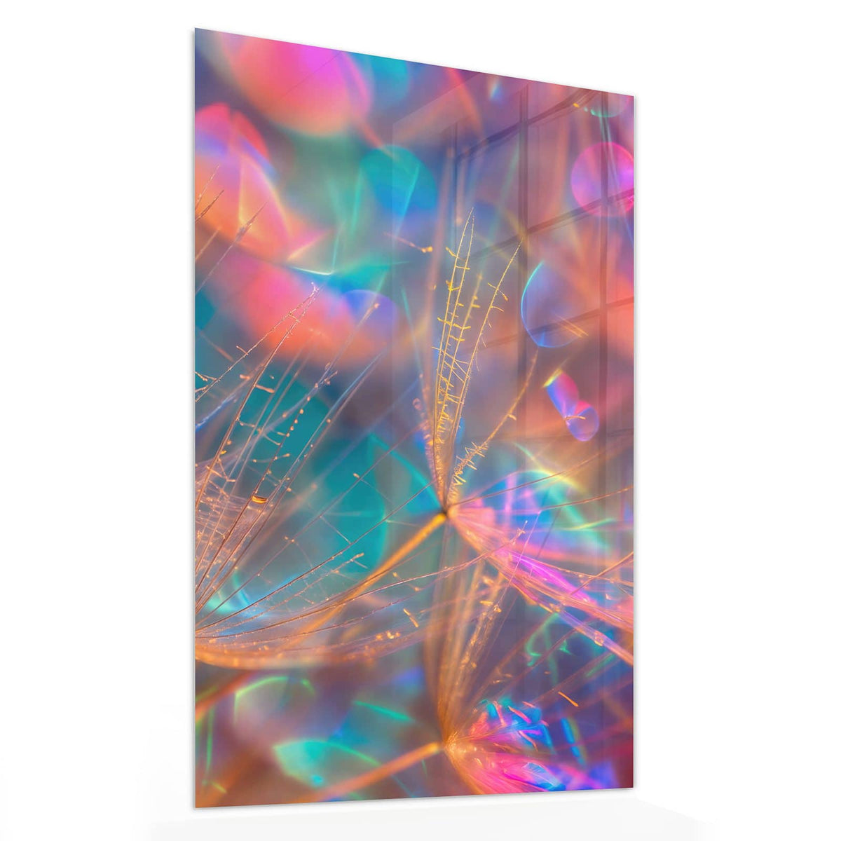 11 Größen – von 30 × 60 bis 60 × 150 cm – Wandbild - Bunte Pusteblume - Hochformat