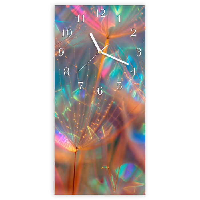 Wanduhr Schimmernde Natur aus Glas – Hochformat 30 × 60 cm mit Ziffernblatt Klassisch