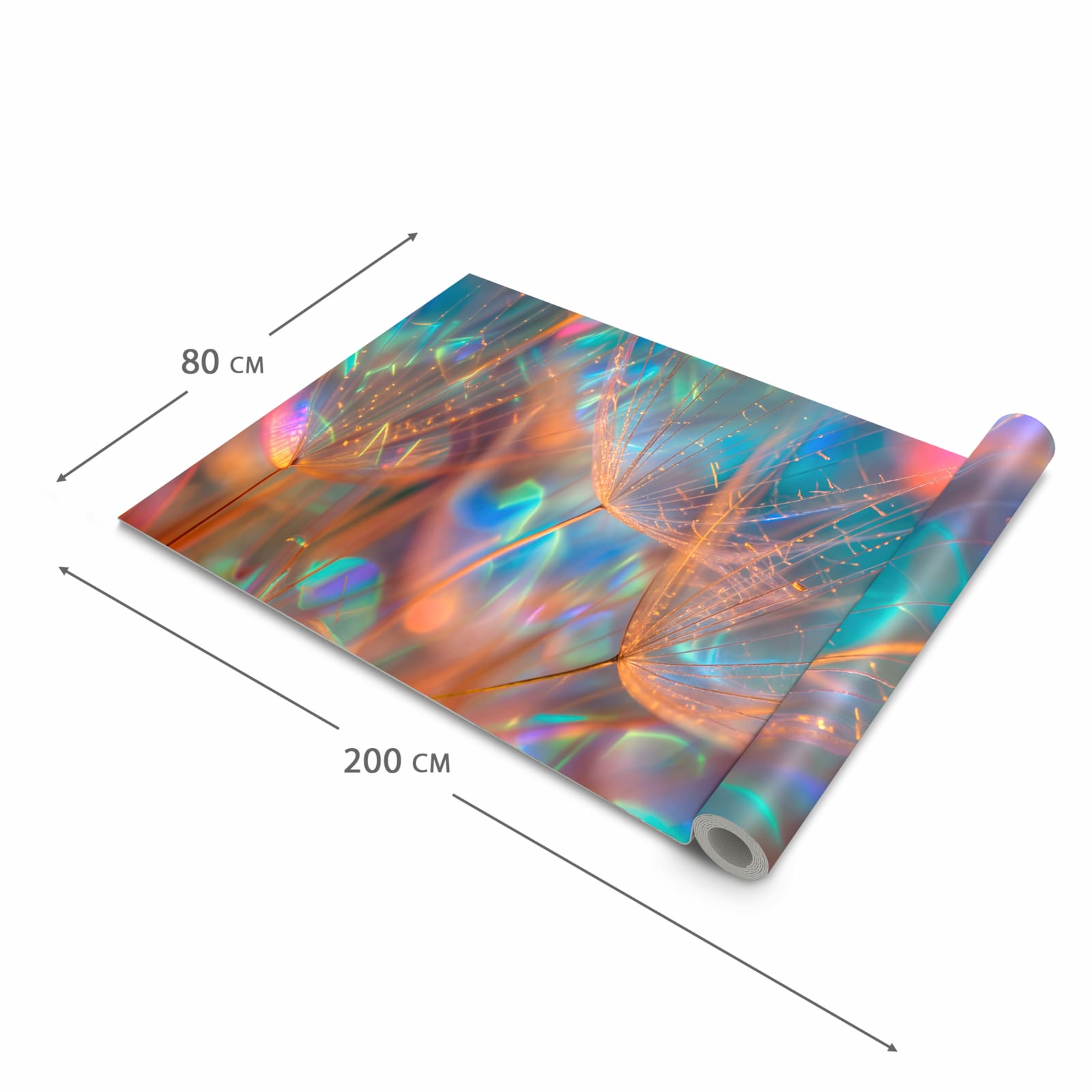 Bodenschonender waschbarer Küchenteppich mit Motiv Schimmernde Natur in der Grösse 80x250 cm