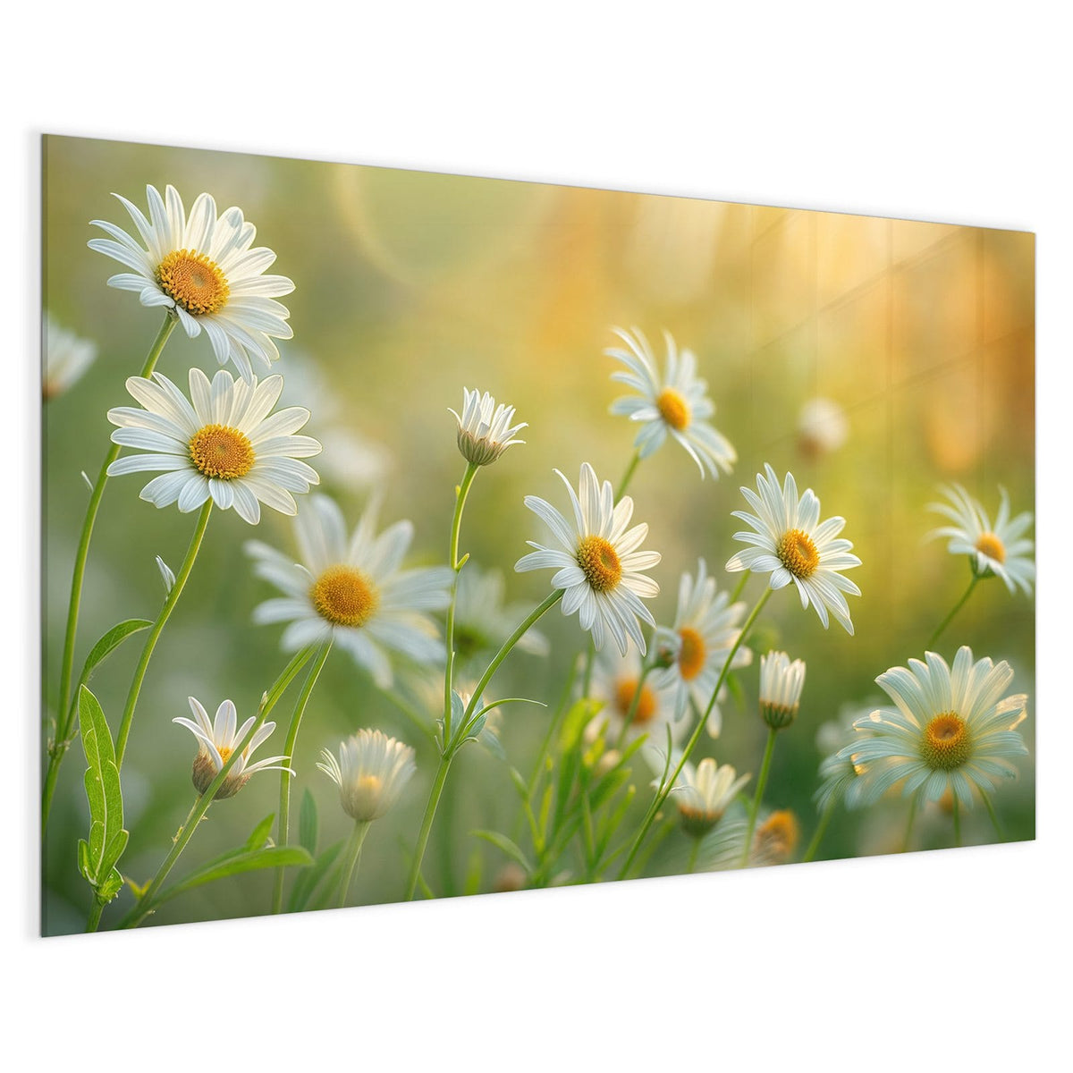 4 mm Glas statt lackiertem Blech – Magnettafel - Weiße Margeriten